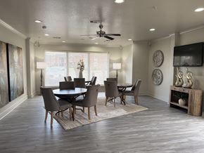 Little Rock apartment for rent - A dining room with a table set for four.