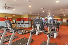Norman apartment for rent - a gym with a lot of treadmills and other exercise equipment