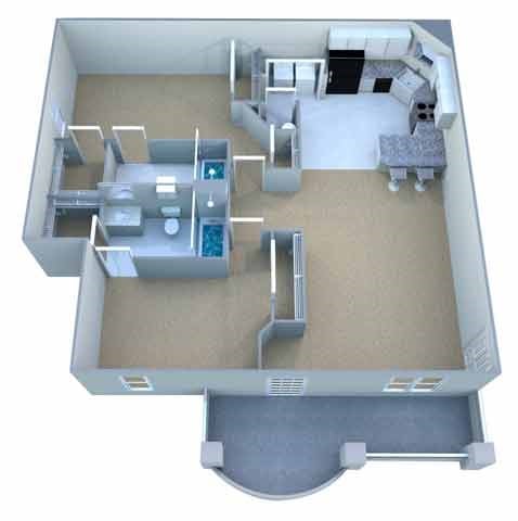 Floor plan for 2 beds, 2 baths, 1093 sqft