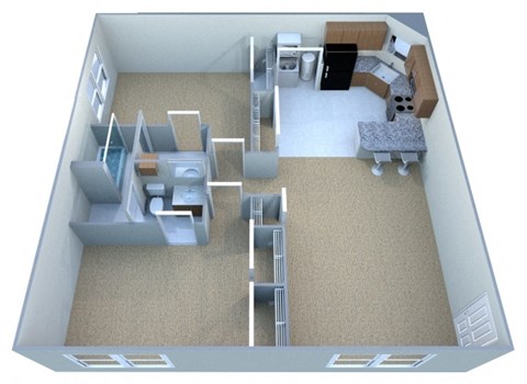 Floor plan for 2 beds, 1.5 baths, 920 sqft