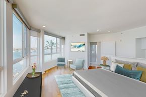 Marina Del Rey apartment for rent - A bedroom with a large bed and a view of the ocean at Esprit Marina del Rey, 90292