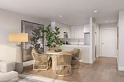 Marina Del Rey apartment for rent - A modern dining room with a table set for four.