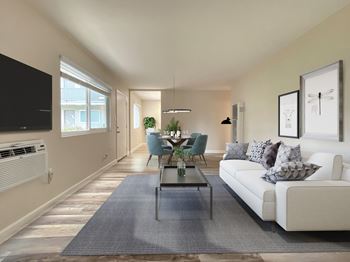 Living area with tv