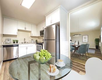 Kitchen and living area