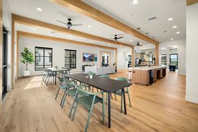 Camarillo townhouse for rent - A modern dining room with a long table and chairs at The Villas at Anacapa Canyon, Camarillo, 93012
