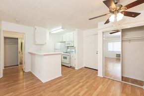 Los Angeles apartment for rent - Kitchen with White Appliances and White Cabinets