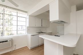 Los Angeles apartment for rent - Kitchen with White Appliances and White Cabinets