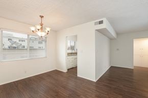 Beverly Hills apartment for rent - Dining Room with Hardwood Floors and Chandelier