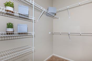The spacious walk in closets in every apartment at the flats at west end apartments