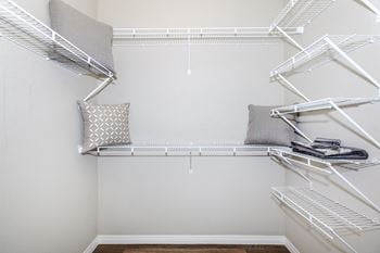 Spacious walk-in closets