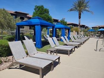 Poolside lounge chairs