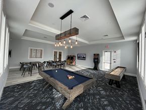 Plymouth apartment for rent - a spacious game room with a pool table and foosballat Plymouth, Plymouth, MA, 02360