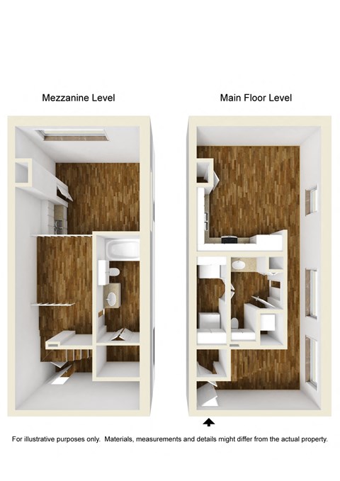 Floor plan for studio, 1 bath, 720 sqft