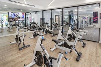 Yoga spin studio with fitness on-demand programming