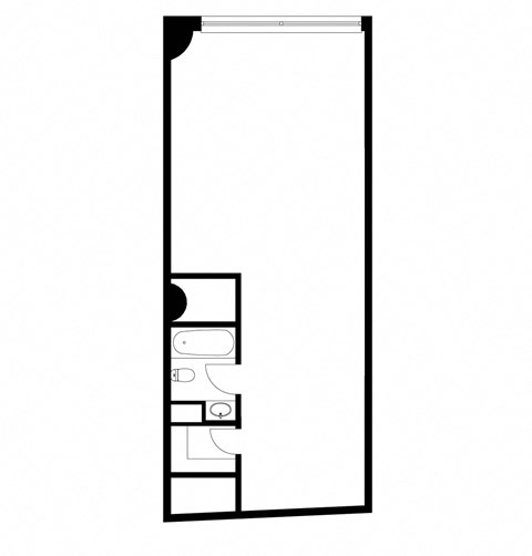 Floor plan for studio, 1 bath, 841 sqft