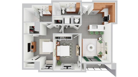 Floor plan for 2 beds, 2 baths, 920 sqft