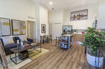 Wood floor living room