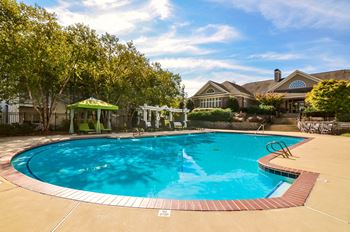 Swimming pool with cabanas