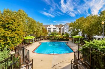 Swimming pool with cabanas