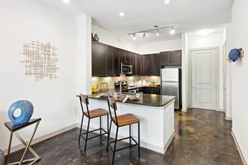 Stained concrete or wood-style flooring