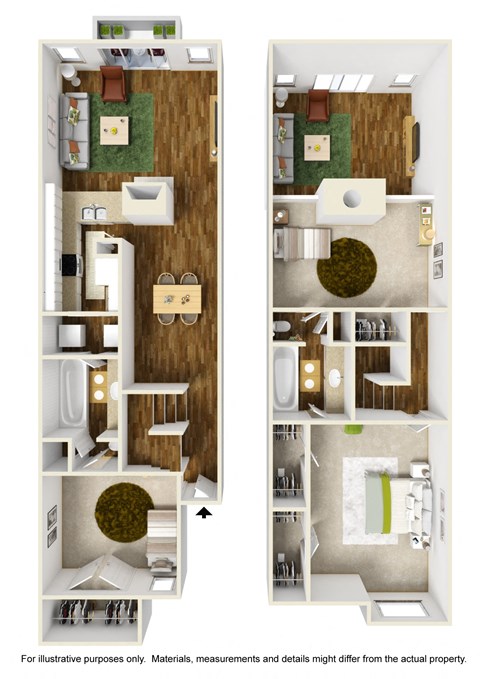 Floor plan for 2 beds, 2 baths, 1450 sqft