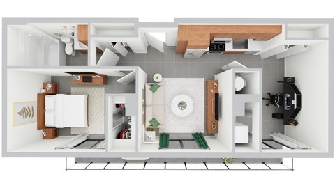 Floor plan for studio, 1 bath, 600 sqft
