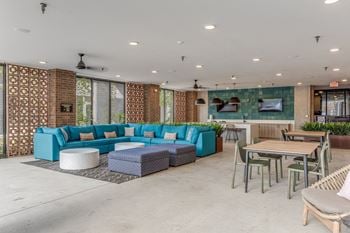 Indoor-outdoor lounges and social gathering spaces