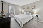 Austin apartment for rent - B1 second bedroom with white bed at Westdale Pointe in Austin, TX