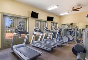 Jacksonville apartment for rent - the gym has cardio equipment and a lot of windows
