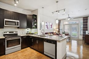 Houston apartment for rent - a large kitchen at Muse at Museum District, Houston, TX