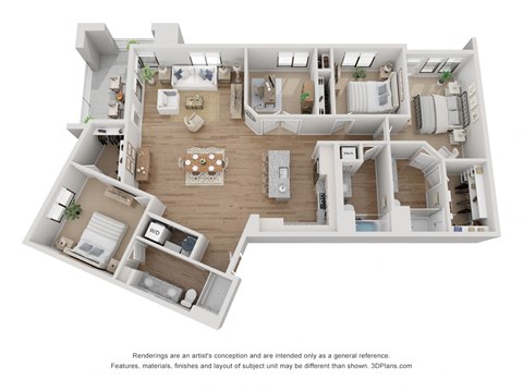 Floor plan for 3 beds, 3 baths, 1875 sqft