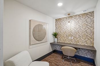 Co-working lounge with conference room and private offices