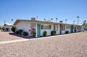 Phoenix apartment for rent - A white house with the number 2201 on it.