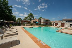 Stafford apartment for rent - A pool with a red sign on the ground.