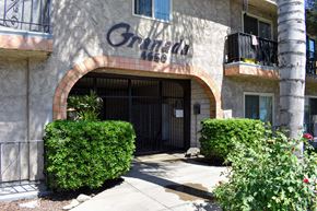 Sherman Oaks apartment for rent - Exterior view of entrance with Granada above entrance