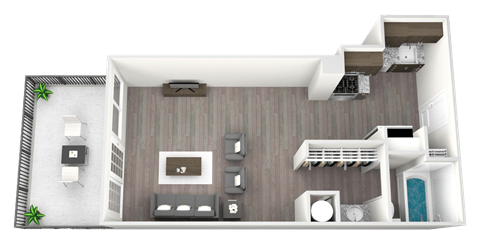 Floor plan for studio, 1 bath, 470 sqft