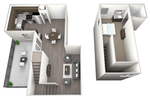 Floor plan for 1 bed, 1 bath, 800 sqft