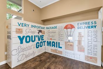 A wall in a room with writing on it