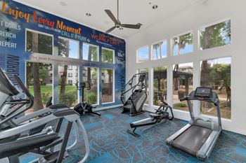 Gym with cardio equipment and windows at the resort at longboat key club
