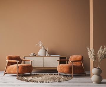 Prescott Valley apartment for rent - A living room with a sofa, two chairs, and a table with a vase on it.