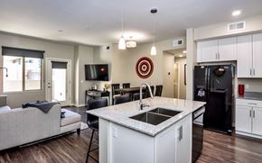 Mesa apartment for rent - Gourmet Kitchen with Custom Cabinetry, Granite Countertop and Pantry at The Premiere at Dana Park, Mesa, 85204