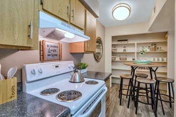 A kitchen with a stove