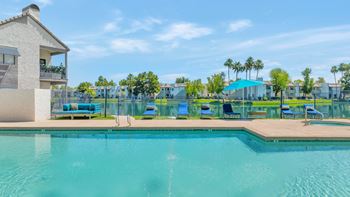 Poolside cabanas, loungers & umbrellas