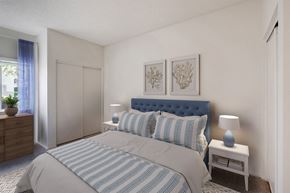 Ventura apartment for rent - One-Bedroom Apartments in Ventura, CA - Cypress Meadows - Bedroom with Sliding Closet Doors and Nightstands