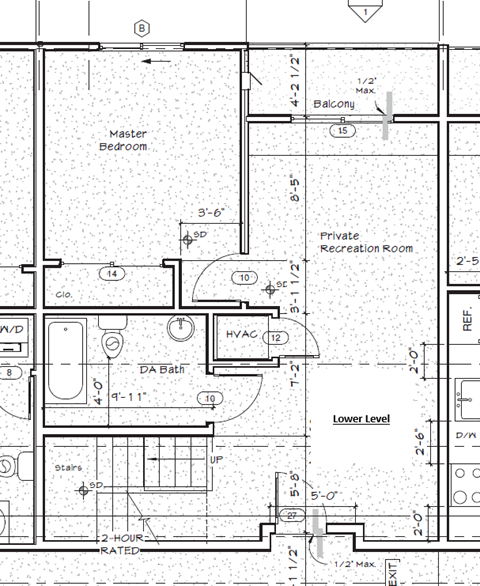 Floor plan for 2 beds, 2 baths, 1257 sqft