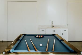 Pool table in clubhouse