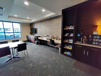 Complimentary coffee bar with tea