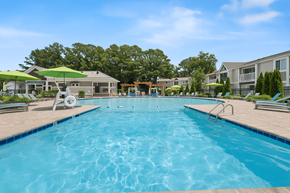 Virginia Beach apartment for rent - A large swimming pool in a sunny outdoor setting. at Linkhorn Bay Apartments, Virginia Beach, VA, 23451