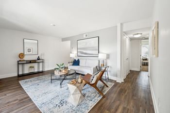 Oak-style plank flooring in select units