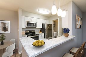 Greenville apartment for rent - A kitchen with a marble countertop and a bowl of lemons on it.